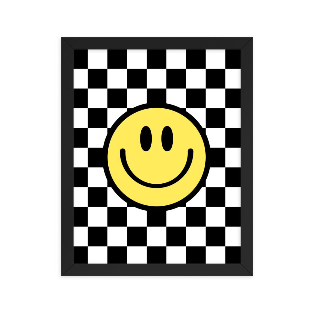 checker smiley face poster