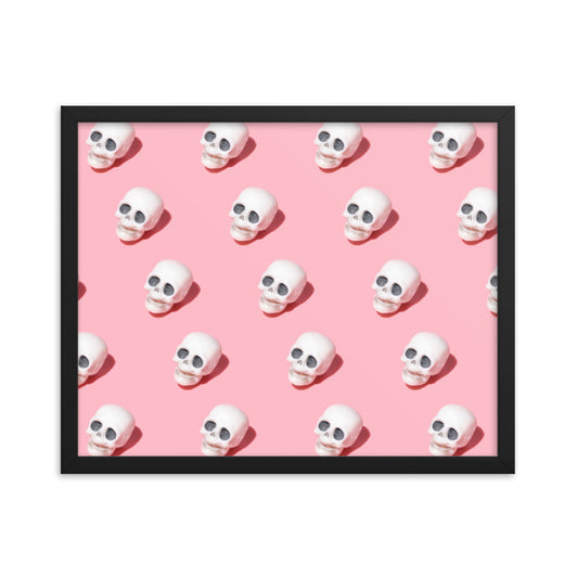 Pink Skull Framed