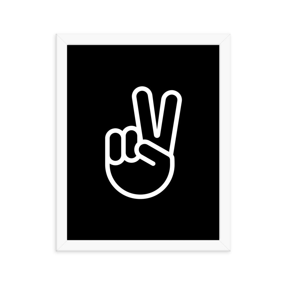 Peace Hand Sign Framed