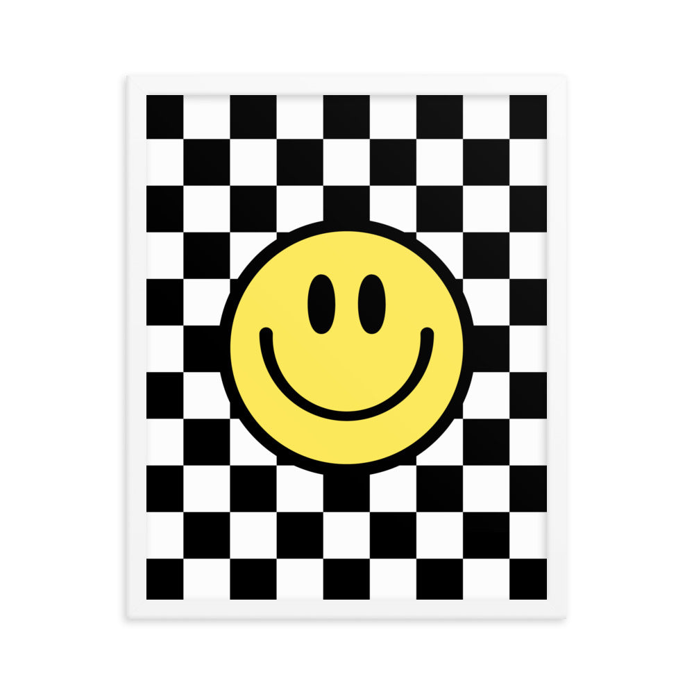 checker smiley face poster