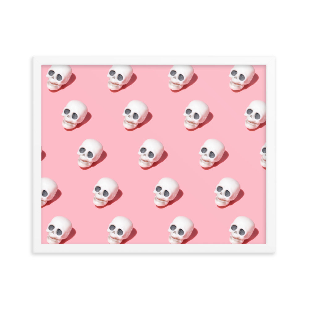 Pink Skull Framed