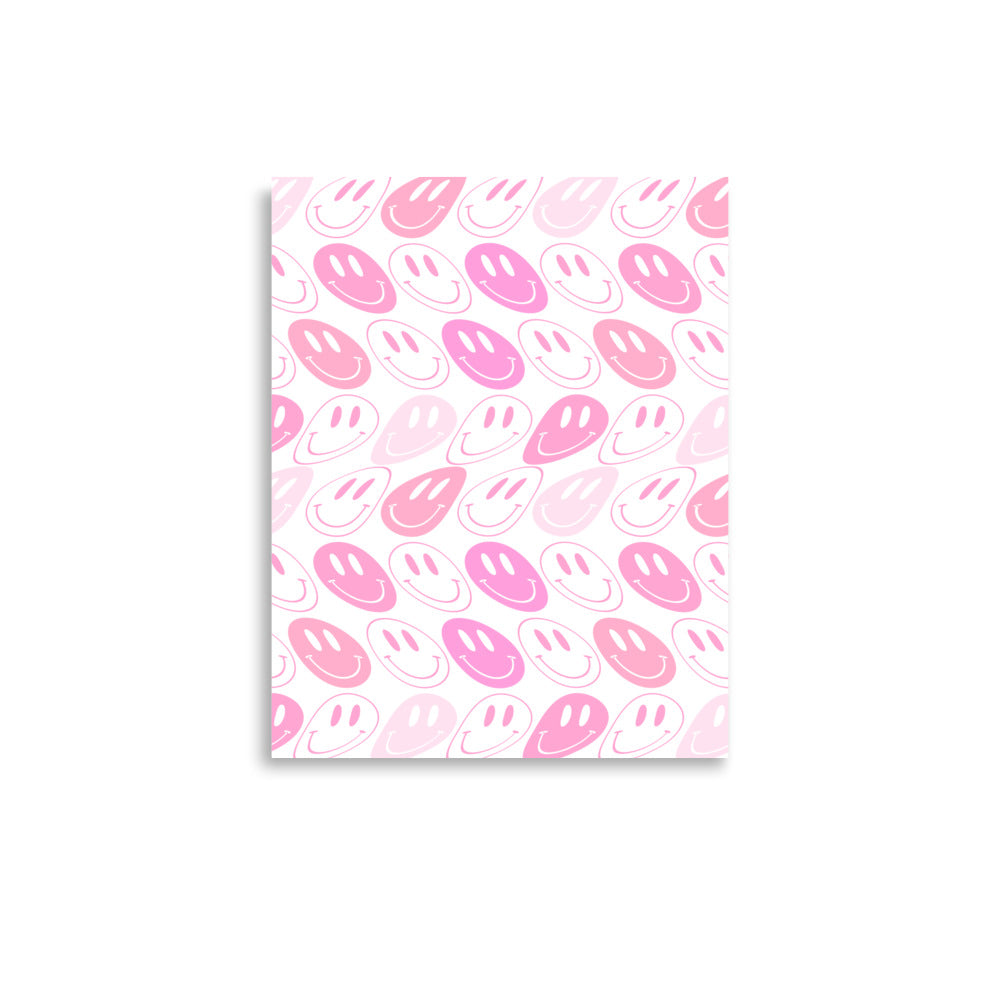 pink smiley face poster