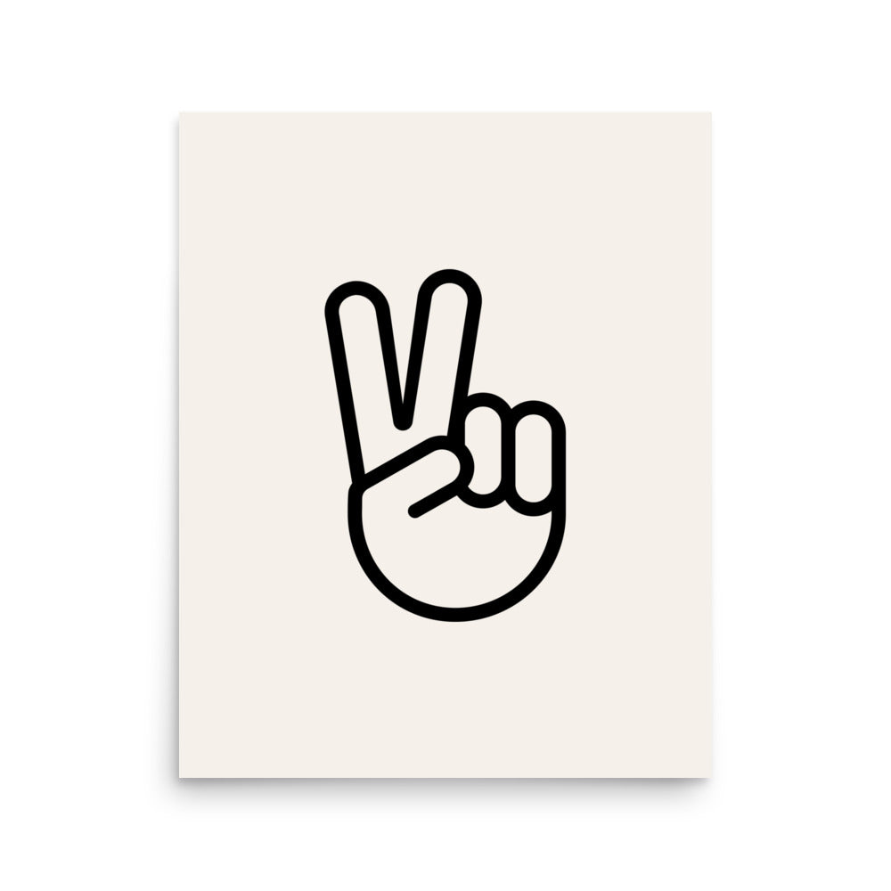 Peace Hand Sign Art Print