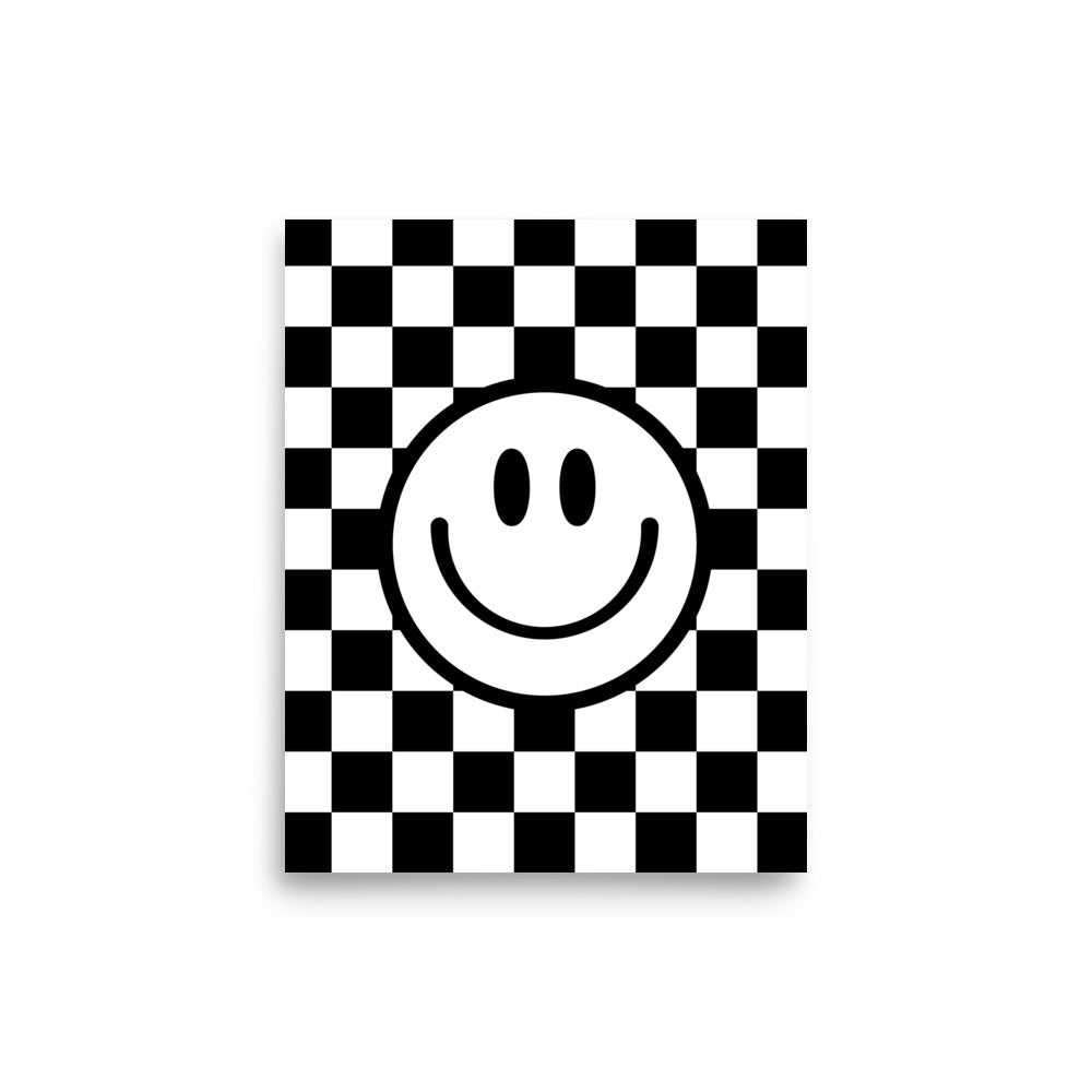 Checker Smiley Face Art Print