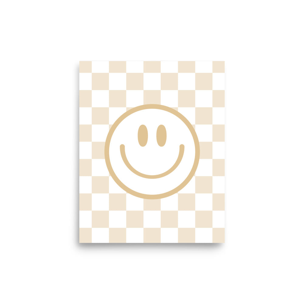 Checker Smiley Face Art Print