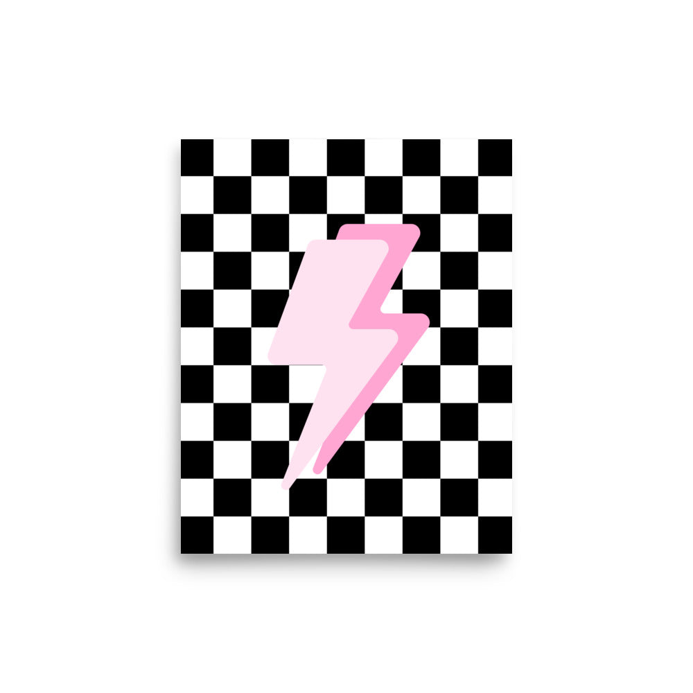 pink lightning bolt poster